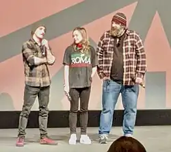 Kyle Gallner, Emily Skeggs, and Adam Carter Rehmeier at the 2020 Sundance Film Festival in Park City, Utah