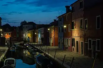 View on a canal at dawn
