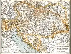 1898 railway map of Austria-Hungary