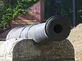 One of the cannons at the entrance to the fortress