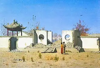 Ruins of Chinese sanctuary. Ak-Kent (Kazakhstan) (1869–1870)
