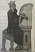 An Armenian royal harpist. Style similar to Chinese konghou and Persian chang.