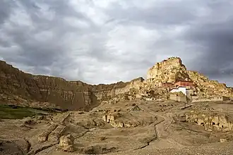 Ruins of the Guge capital at Tsaparang of Guge