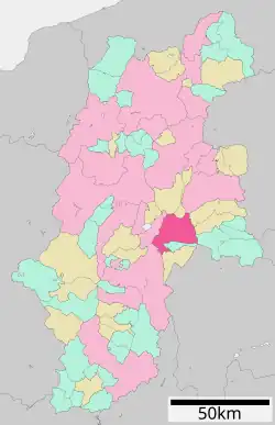 Location of Chino in Nagano Prefecture