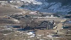 Road through a village