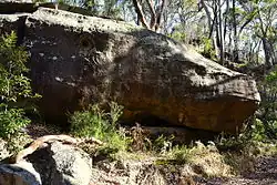 Formation known as Whale Rock outside Cheltenham