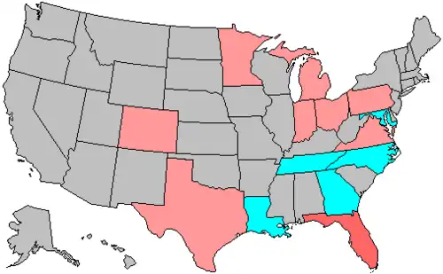 Summary of party change of U.S. House seats in the 2002 House election   6+ Republican gain   6+ Democratic gain   3–5 Republican gain   3–5 Democratic gain   1–2 Republican gain   1–2 Democratic gain   no net change