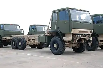 At Stewart & Stevenson's Sealy Texas production facility, a M1096 A1R MTV Long Wheelbase (4.5 m) Chassis
