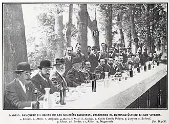 Alier at a Carlist banquete, 1907