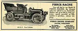 1907 Pierce-Racine Model D advertisement in Cycle and Automobile Trade Journal