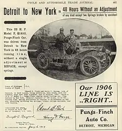 1907 Pungs-Finch advertisement - Cycle and Automobile Trade Journal