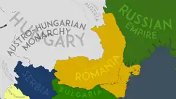Romania in 1914, before the start of World War I.