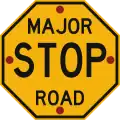 Stop at major road