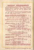Back cover showing railway and admission charges