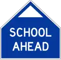 School ahead (Ontario) (White on blue) (1955)