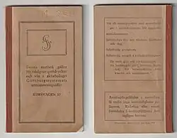 Motbok from Gothenburg, Sweden (1952).