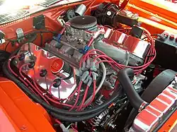 A picture of the classic 7.0 Chrysler Hemi engine with a power of 425HP, the modern aftermarket – or custom – 426 Hemi produce nearly to 600 HP.
