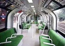 Inside the green prototype when on public display at Woodford station.
