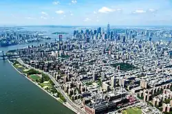 Aerial view of East River Park in 2017