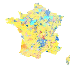 First round results by commune