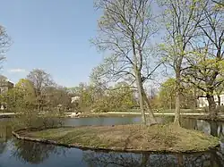 The island on the lake.