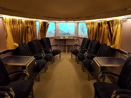 Observation lounge in the rear car