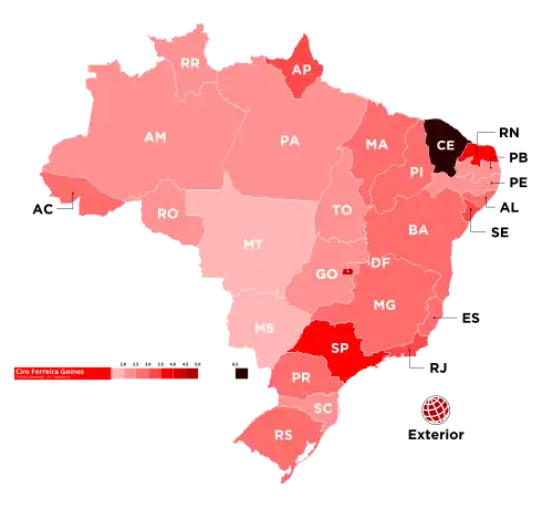 Ciro Gomes (PDT) vote distribution