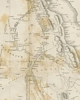 Map by Johann Ludwig Burckhardt (1819)