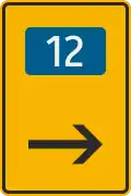 Direction to bypass route sign (Slovakia)