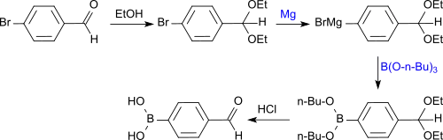 Synthese von 4-Formylphenylboronsäure nach Nöth
