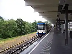 Line 50 at Diemen Zuid, operating with M4 rolling stock during Line 53 replacement service between Van der Madeweg and Gaasperplas (2013)