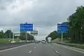 Gantries placed on either side of the carriageway on the A4 autoroute, France