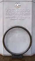 Bronze wreath at base of Australian American War Memorial, Canberra