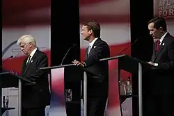 Dodd, Edwards, and Kucinich during the debate