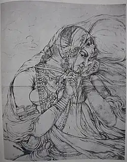 A Sketch of Sardarni Sada Kaur, by Kehar Singh
