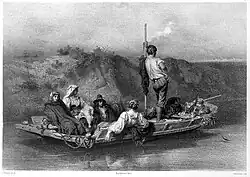 Lithograph by Français after A.E. Hébert, (1850)