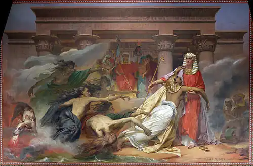Egypt Saved by Joseph, by Alexandre-Denis Abel de Pujol, 1827, oil on canvas, ceiling of a room in the Louvre Palace, Paris[93]