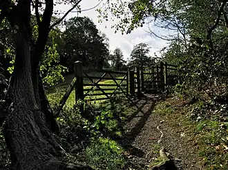 Wood path and gate with stile