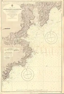 Nautical chart of the approaches to Falmouth