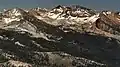 Aerial view of Red Peak. Merced Peak (behind), Gray Peak (left), from northwest