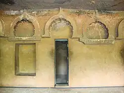 Chaitya arch motif in a vihara at Ajanta