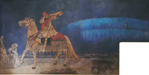 Kullervo Rides to War, mural by Akseli Gallen-Kallela, 1901
