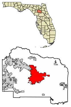 Location in Alachua County, Florida