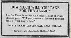See description. Text asks "How much will you take for the Alamo?"