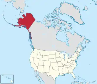 Location of Alaska within the United States