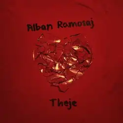 Fragments of broken glass shaped in form of a heart on a red background