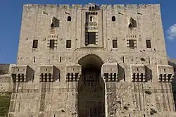 The Mamluk banquet hall (1406–07) built over the Ayyubid gatehouse of the Citadel of Aleppo