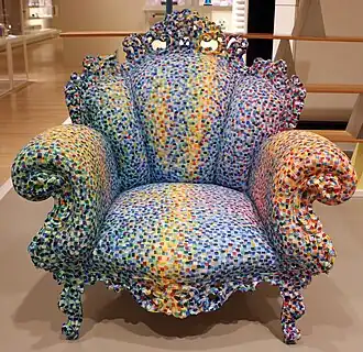 Proust armchair, by Studio Alchimia, 1978, wood and fabric, Indianapolis Museum of Art, Indianapolis, USA[82]