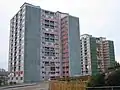 Two of what were originally three tower blocks