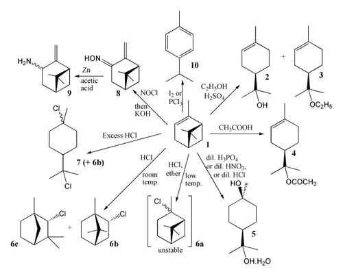 Some general reactions of α-pinene